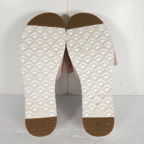UGG Women's Joan US 10 Pink Suede Bow Open Toe Platform Slide Sandals - Picture 12 of 14